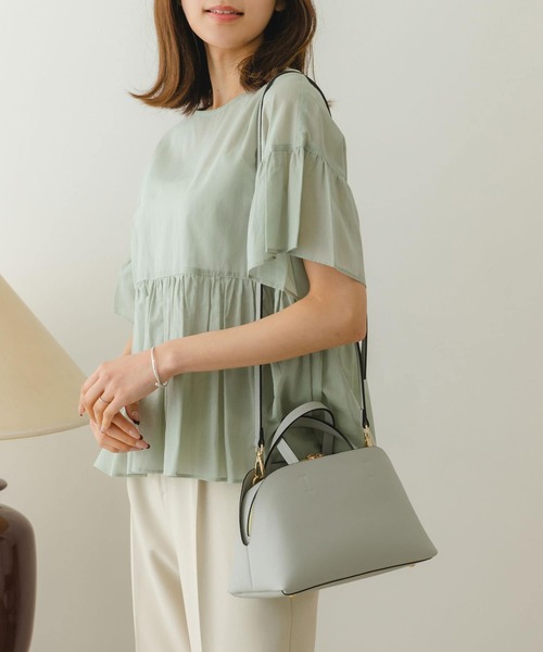 RODE SKO（ロデスコ）の「ダブルショルダーポシェット（ショルダーバッグ・レディース・ライトグレー/ベージュ/グリーン・ONE）」の9枚目の写真