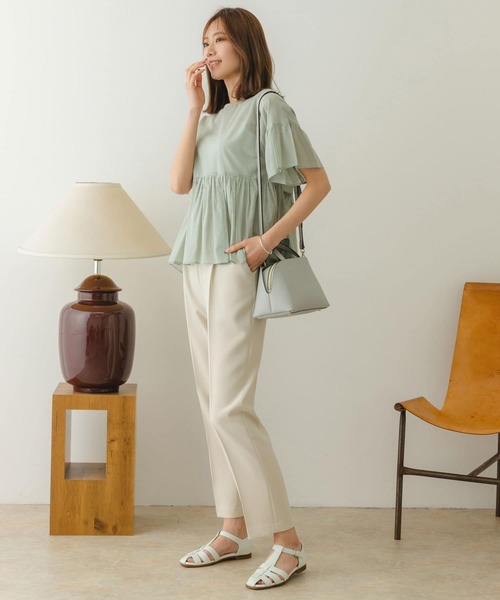 RODE SKO（ロデスコ）の「ダブルショルダーポシェット（ショルダーバッグ・レディース・ライトグレー/ベージュ/グリーン・ONE）」の10枚目の写真