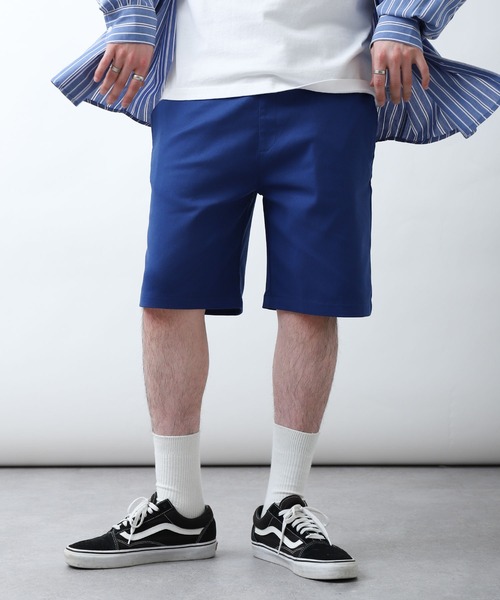 ZIP FIVE（ジップファイブ）の「【ZIP FIVE】ツイル スケーター イージー ストレッチ ハーフパンツ / ショートパンツ / 半ズボン ユニセックス（チノパンツ・メンズ・ブラック/カーキ/ライトブルー/ブルー/オフホワイト/キャメル/グリーン/レッド/ベージュ/ネイビー/ブルー系・MEDIUM/LARGE/X-LARGE）」の15枚目の写真