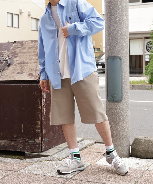 ZIP FIVE（ジップファイブ）の「【ZIP FIVE】ツイル スケーター イージー ストレッチ ハーフパンツ / ショートパンツ / 半ズボン ユニセックス（チノパンツ・メンズ・ブラック/カーキ/ライトブルー/ブルー/オフホワイト/キャメル/グリーン/レッド/ベージュ/ネイビー/ブルー系・MEDIUM/LARGE/X-LARGE）」の21枚目の写真