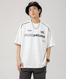 Ressaca | オーバーサイズ レーシングロゴデザインプリント クルーネック半袖Tシャツ(Tシャツ/カットソー)