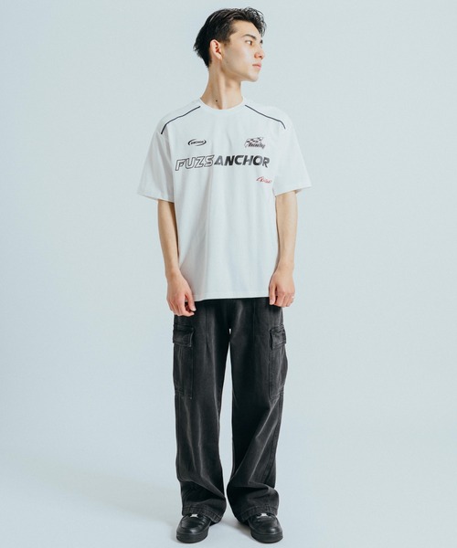 Ressaca(レサーカ)の「オーバーサイズ レーシングロゴデザインプリント クルーネック半袖Tシャツ(Tシャツ/カットソー・メンズ・ブラック/ホワイト・M/L/XL/XXL)」の19枚目の写真