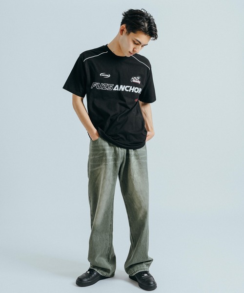Ressaca(レサーカ)の「オーバーサイズ レーシングロゴデザインプリント クルーネック半袖Tシャツ(Tシャツ/カットソー・メンズ・ブラック/ホワイト・M/L/XL/XXL)」の14枚目の写真