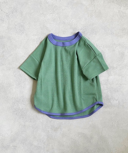 BIG FIELD（ビッグフィールド）の「【吸水速乾】サーマルメッシュムジTシャツ(80～150cm)（Tシャツ/カットソー・キッズ・チャコール/オレンジ/オフホワイト/カーキ・80/90/95/100/110/120/130/140/150）」の3枚目の写真