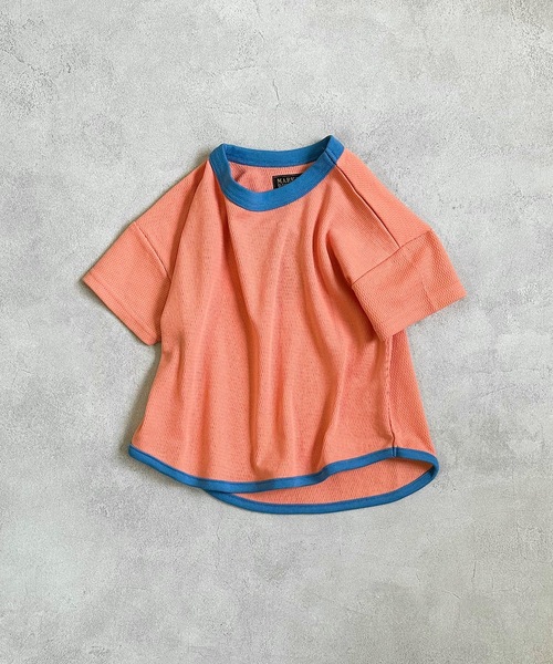 BIG FIELD（ビッグフィールド）の「【吸水速乾】サーマルメッシュムジTシャツ(80～150cm)（Tシャツ/カットソー・キッズ・チャコール/オレンジ/オフホワイト/カーキ・80/90/95/100/110/120/130/140/150）」の4枚目の写真