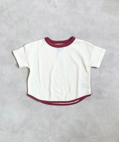 BIG FIELD（ビッグフィールド）の「【吸水速乾】サーマルメッシュムジTシャツ(80～150cm)（Tシャツ/カットソー・キッズ・チャコール/オレンジ/オフホワイト/カーキ・80/90/95/100/110/120/130/140/150）」の7枚目の写真