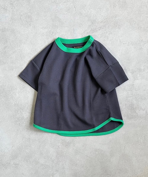 BIG FIELD（ビッグフィールド）の「【吸水速乾】サーマルメッシュムジTシャツ(80～150cm)（Tシャツ/カットソー・キッズ・チャコール/オレンジ/オフホワイト/カーキ・80/90/95/100/110/120/130/140/150）」の6枚目の写真