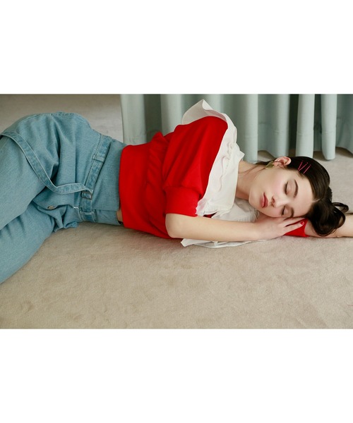 Seemi. byNICECLAUP（ シーミーバイナイスクラップ）の「【Seemi】襟取り外し可能/刺繍ロゴスウェット（スウェット・レディース・レッド/ブラック/オフホワイト・FREE）」の14枚目の写真