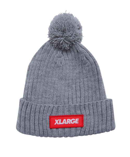 XLARGE KIDS(エクストララージキッズ)の「XL POM BEANIE(ニットキャップ/ビーニー・キッズ・グレー/レッド/ネイビー・ONE SIZE)」の1枚目の写真