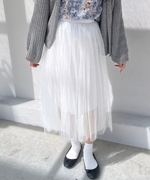 ふんわりシルエットチュールスカート