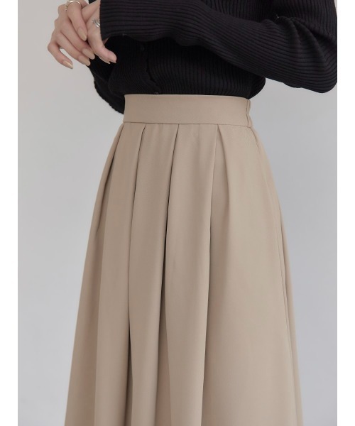セール】タックプリーツスカート/ベージュ（スカート）｜amel