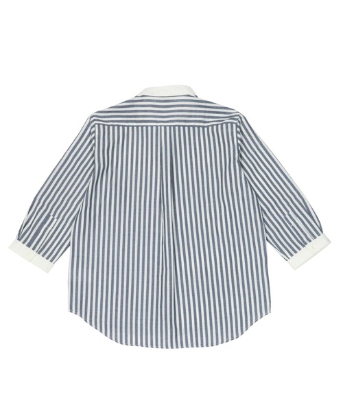 Pitta Re:)（ピッタリ）の「【Pitta Re:)】ふわっとガーゼシャツ 七分袖 綿100% レディースカジュアルシャツ（シャツ/ブラウス・レディース・ネイビー・S/M/L/LL）」の4枚目の写真