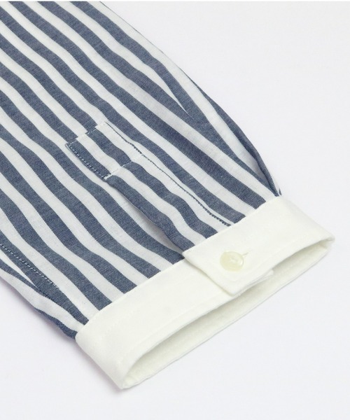 Pitta Re:)（ピッタリ）の「【Pitta Re:)】ふわっとガーゼシャツ 七分袖 綿100% レディースカジュアルシャツ（シャツ/ブラウス・レディース・ネイビー・S/M/L/LL）」の5枚目の写真