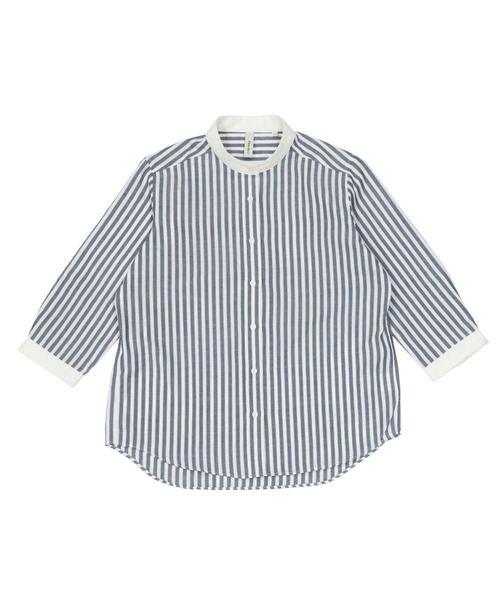 Pitta Re:)（ピッタリ）の「【Pitta Re:)】ふわっとガーゼシャツ 七分袖 綿100% レディースカジュアルシャツ（シャツ/ブラウス・レディース・ネイビー・S/M/L/LL）」の3枚目の写真