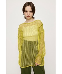 2WAY COMBI MESH LOOSE TUNIC 2ウェイ コンビ メッシュ ルーズ チュニック ビックサイズ 透け シースルー レイヤード