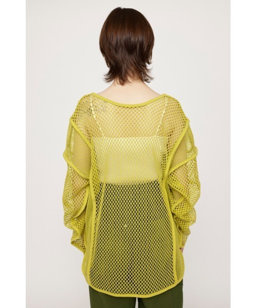 SLY（スライ）の「2WAY COMBI MESH LOOSE TUNIC 2ウェイ コンビ メッシュ ルーズ チュニック ビックサイズ 透け シースルー レイヤード（Tシャツ/カットソー・レディース・ブラック/ライム/アイボリー・FREE）」の9枚目の写真