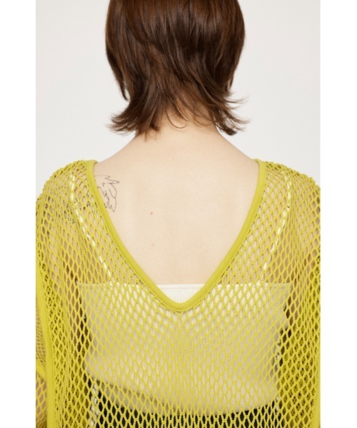 SLY（スライ）の「2WAY COMBI MESH LOOSE TUNIC 2ウェイ コンビ メッシュ ルーズ チュニック ビックサイズ 透け シースルー レイヤード（Tシャツ/カットソー・レディース・ブラック/ライム/アイボリー・FREE）」の12枚目の写真