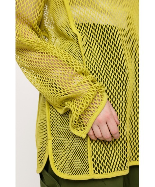 SLY（スライ）の「2WAY COMBI MESH LOOSE TUNIC 2ウェイ コンビ メッシュ ルーズ チュニック ビックサイズ 透け シースルー レイヤード（Tシャツ/カットソー・レディース・ブラック/ライム/アイボリー・FREE）」の18枚目の写真