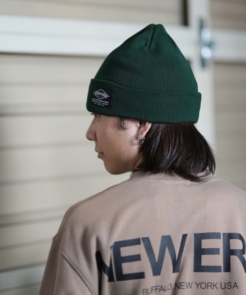 THRASHER（スラッシャー）の「THRASHER/スラッシャー ビーニー ダブル2WAY コットンビーニー 23TH-N03（ニットキャップ/ビーニー・メンズ・グリーン/ブラック×イエロー/ホワイト/ブラック×ブルー/オレンジ/ベージュ・FREE）」の5枚目の写真