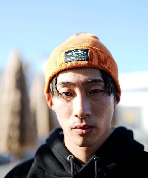 THRASHER（スラッシャー）の「THRASHER/スラッシャー ビーニー ダブル2WAY コットンビーニー 23TH-N03（ニットキャップ/ビーニー・メンズ・グリーン/ブラック×イエロー/ホワイト/ブラック×ブルー/オレンジ/ベージュ・FREE）」の19枚目の写真