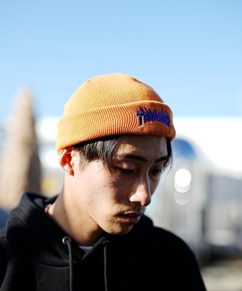 THRASHER（スラッシャー）の「THRASHER/スラッシャー ビーニー ダブル2WAY コットンビーニー 23TH-N03（ニットキャップ/ビーニー・メンズ・グリーン/ブラック×イエロー/ホワイト/ブラック×ブルー/オレンジ/ベージュ・FREE）」の12枚目の写真
