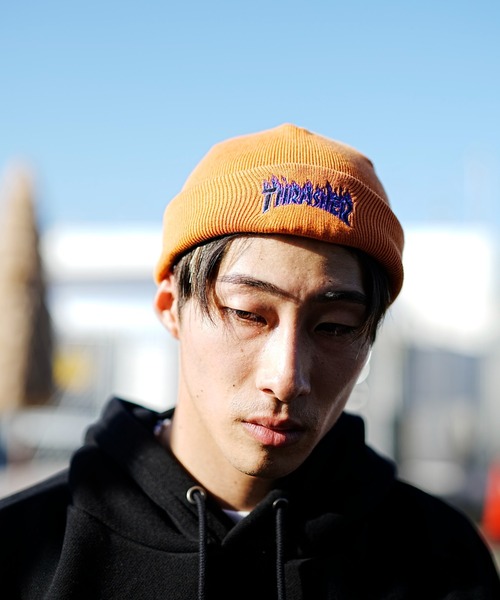 THRASHER（スラッシャー）の「THRASHER/スラッシャー ビーニー ダブル2WAY コットンビーニー 23TH-N03（ニットキャップ/ビーニー・メンズ・グリーン/ブラック×イエロー/ホワイト/ブラック×ブルー/オレンジ/ベージュ・FREE）」の13枚目の写真