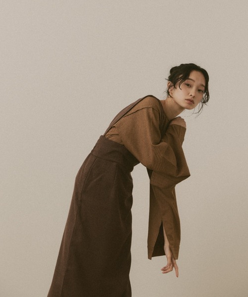 moi tytto（モイテュット）の「ラインデザインジャンパースカート（ジャンパースカート・レディース・ベージュ/ブラウン/ブラック/ナチュラル・FREE）」の17枚目の写真