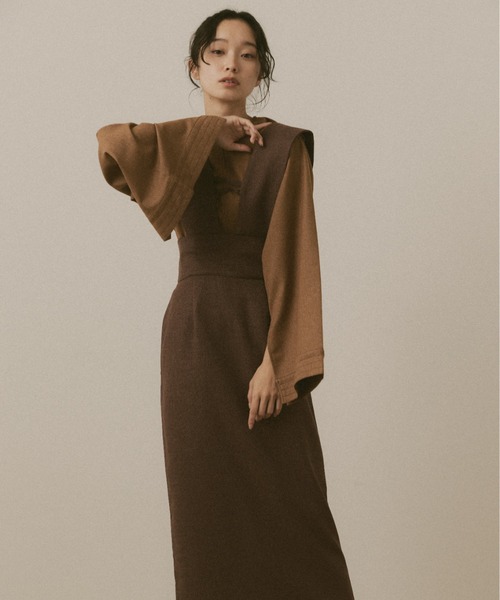 moi tytto（モイテュット）の「ラインデザインジャンパースカート（ジャンパースカート・レディース・ベージュ/ブラウン/ブラック/ナチュラル・FREE）」の19枚目の写真