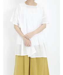 Samansa Mos2 | ◎前後着ギャザーチュニック(シャツ/ブラウス)