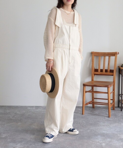 fredy emue（フレディエミュ）の「ショルダーリボンサロペット（サロペット/オーバーオール・レディース・ブルー/アイボリー・38）」の22枚目の写真