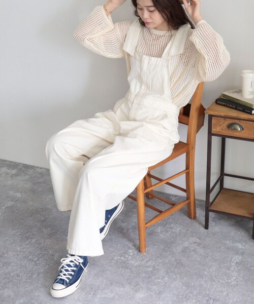 fredy emue（フレディエミュ）の「ショルダーリボンサロペット（サロペット/オーバーオール・レディース・ブルー/アイボリー・38）」の19枚目の写真