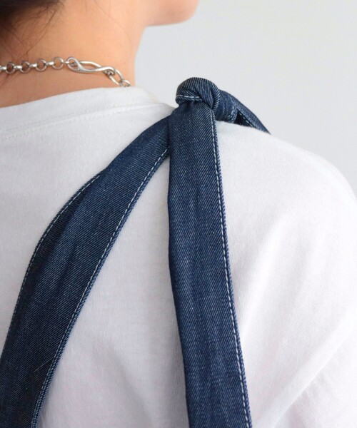 fredy emue（フレディエミュ）の「ショルダーリボンサロペット（サロペット/オーバーオール・レディース・ブルー/アイボリー・38）」の20枚目の写真