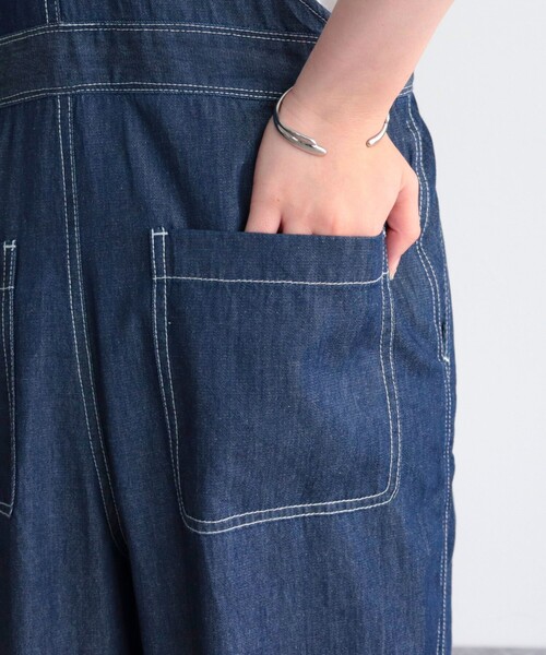 fredy emue（フレディエミュ）の「ショルダーリボンサロペット（サロペット/オーバーオール・レディース・ブルー/アイボリー・38）」の21枚目の写真