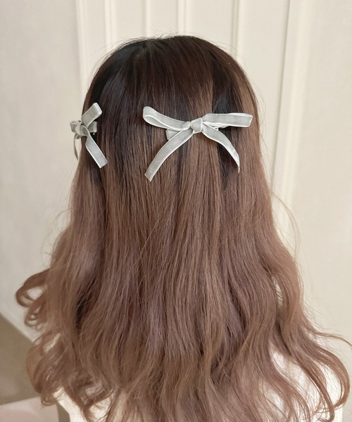 apres jour×ARIAZ】ミニリボンヘアクリップ2SET（バレッタ/ヘア