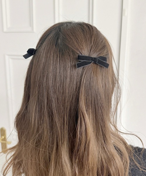 apres jour×ARIAZ】ミニリボンヘアクリップ2SET（バレッタ/ヘア