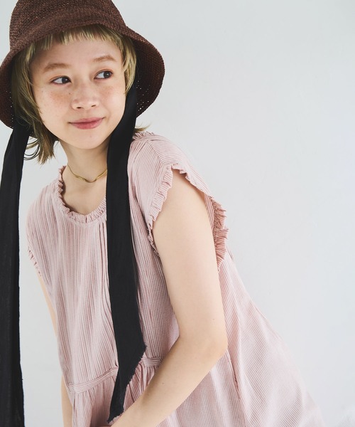 Crisp（クリスプ）の「ストライプフリルタックワンピース（ワンピース・レディース・ピンク/ブルー・FREE）」の18枚目の写真