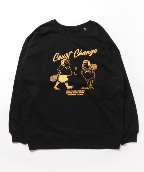 CORNERS（コーナーズ）の「Court Change プリントトレーナー（スウェット・レディース・オートミール/ブラック/ターコイズブルー/グリーン/レッド・FREE）」の11枚目の写真