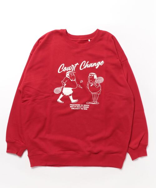 CORNERS（コーナーズ）の「Court Change プリントトレーナー（スウェット・レディース・オートミール/ブラック/ターコイズブルー/グリーン/レッド・FREE）」の10枚目の写真