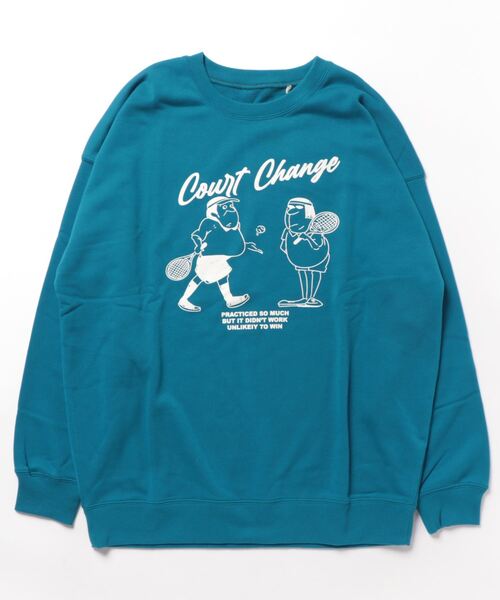 CORNERS（コーナーズ）の「Court Change プリントトレーナー（スウェット・レディース・オートミール/ブラック/ターコイズブルー/グリーン/レッド・FREE）」の9枚目の写真