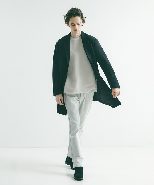 ABAHOUSE GRAY(アバハウスグレイ)の「【ウォッシャブル】リップルボーダー クルーネック ニット / スウェット(ニット/セーター・メンズ・グレイッシュベージュ/ブラック/ホワイト/グリーン/オレンジ/ネイビー・46/48)」の7枚目の写真