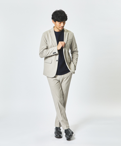 ABAHOUSE GRAY(アバハウスグレイ)の「【ウォッシャブル】リップルボーダー クルーネック ニット / スウェット(ニット/セーター・メンズ・グレイッシュベージュ/ブラック/ホワイト/グリーン/オレンジ/ネイビー・46/48)」の12枚目の写真