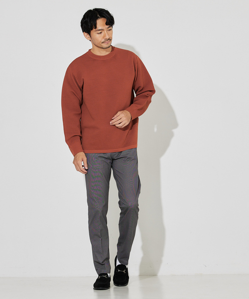 ABAHOUSE GRAY(アバハウスグレイ)の「【ウォッシャブル】リップルボーダー クルーネック ニット / スウェット(ニット/セーター・メンズ・グレイッシュベージュ/ブラック/ホワイト/グリーン/オレンジ/ネイビー・46/48)」の14枚目の写真