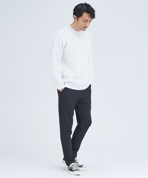 ABAHOUSE GRAY(アバハウスグレイ)の「【ウォッシャブル】リップルボーダー クルーネック ニット / スウェット(ニット/セーター・メンズ・グレイッシュベージュ/ブラック/ホワイト/グリーン/オレンジ/ネイビー・46/48)」の16枚目の写真
