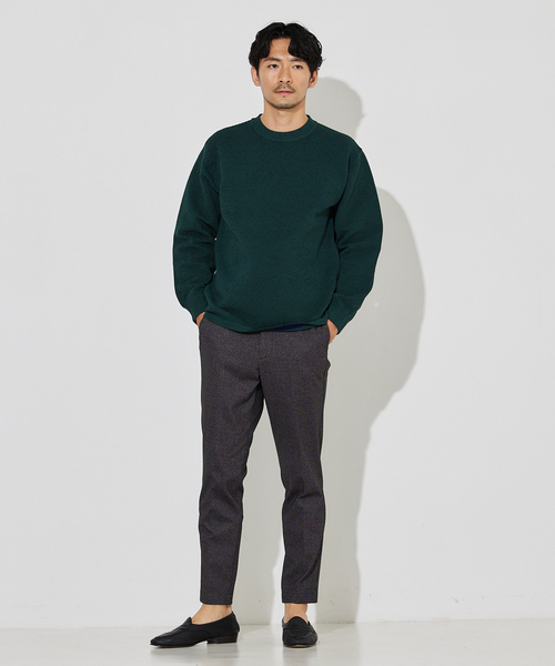 ABAHOUSE GRAY(アバハウスグレイ)の「【ウォッシャブル】リップルボーダー クルーネック ニット / スウェット(ニット/セーター・メンズ・グレイッシュベージュ/ブラック/ホワイト/グリーン/オレンジ/ネイビー・46/48)」の18枚目の写真
