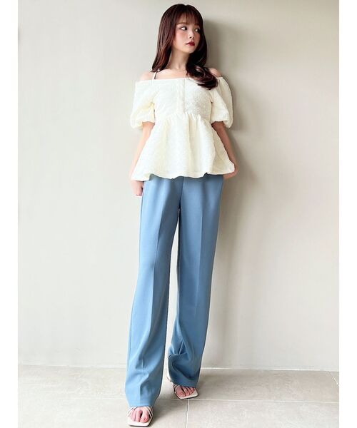 RESEXXY（リゼクシー）の「ふくれチュールボリュームチュニック（Tシャツ/カットソー・レディース・ブラック/アイボリー・FREE）」の6枚目の写真