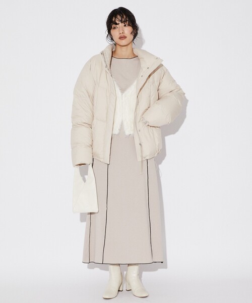 Firsthand(ファーストハンド)の「Firsthand/ファーストハンド オーガニックコットン天竺配色メローワンピース/オーガニックコットン天竺配色メローワンピース(ワンピース・レディース・ベージュ/ブラック・FREE)」の13枚目の写真