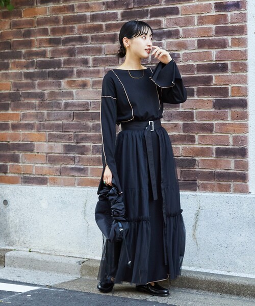 Firsthand(ファーストハンド)の「Firsthand/ファーストハンド オーガニックコットン天竺配色メローワンピース/オーガニックコットン天竺配色メローワンピース(ワンピース・レディース・ベージュ/ブラック・FREE)」の17枚目の写真