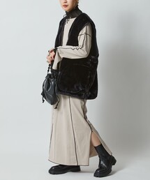 Firsthand（ファーストハンド）の「Firsthand/ファーストハンド オーガニックコットン天竺配色メローワンピース/オーガニックコットン天竺配色メローワンピース（ワンピース）」