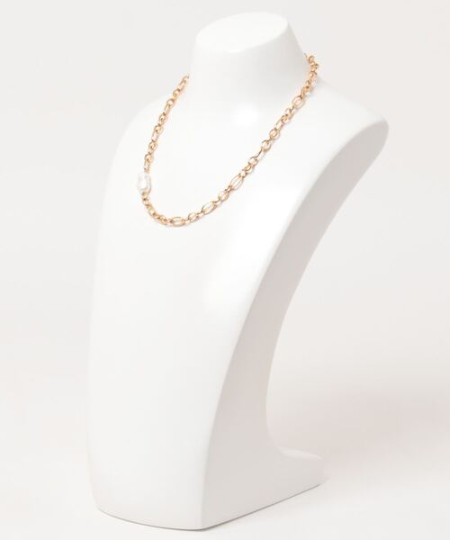 ADPOSION（アドポーション）の「【金属アレルギー対応】サージカルステンレス ワンポイント チェーンネックレス（ネックレス・レディース・ゴールド・FREE）」の2枚目の写真