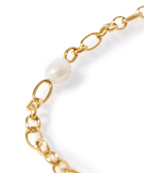 ADPOSION（アドポーション）の「【金属アレルギー対応】サージカルステンレス ワンポイント チェーンネックレス（ネックレス・レディース・ゴールド・FREE）」の4枚目の写真